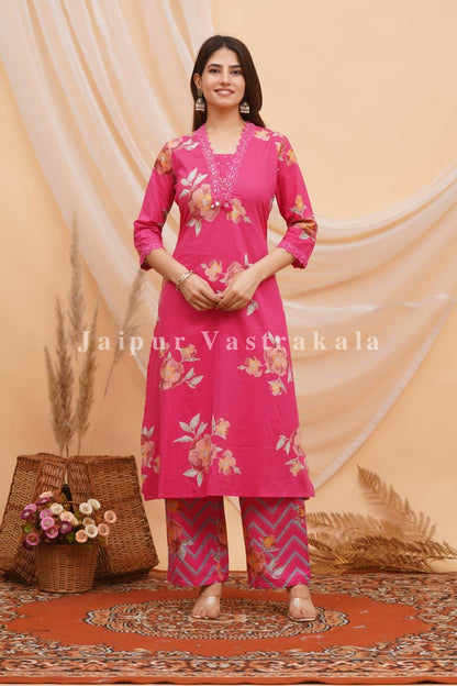 Pink Bahaar Cotton Dupatta Set
