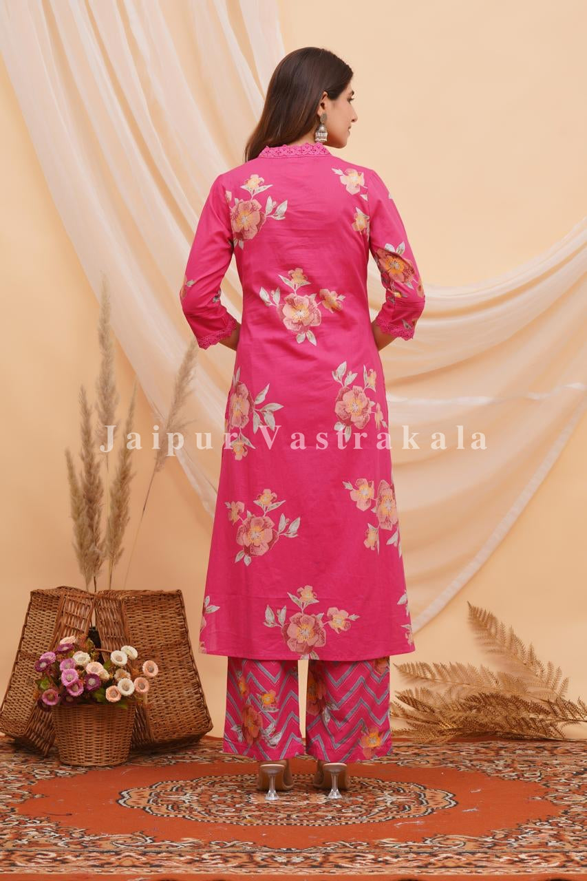 Pink Bahaar Cotton Dupatta Set