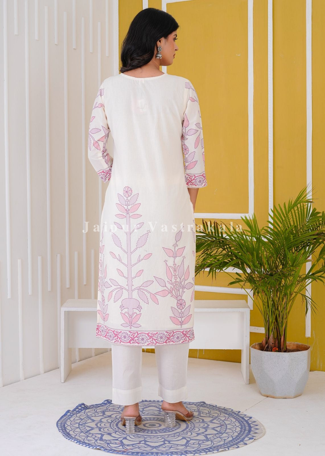 hand block printed kurta set with dupatta