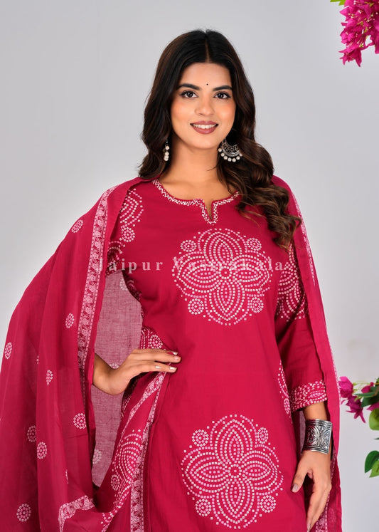 Gulabi Heritage Cotton Dupatta Set