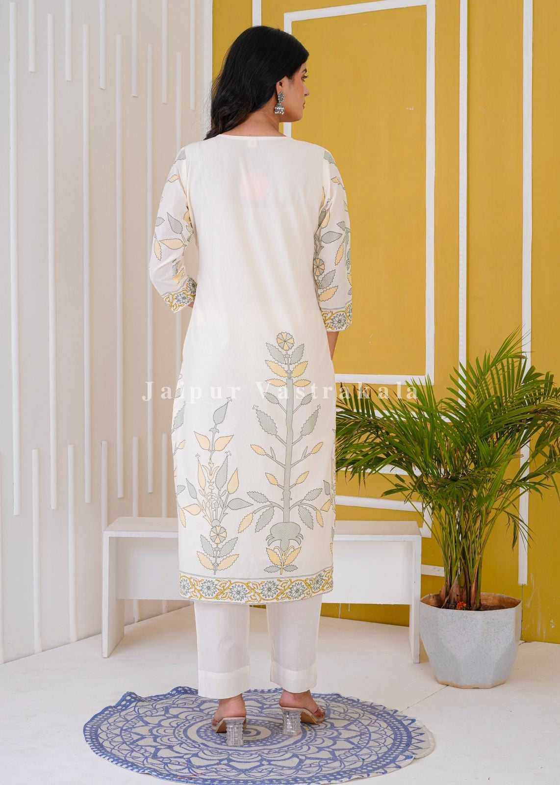 hand block printed kurta set with dupatta