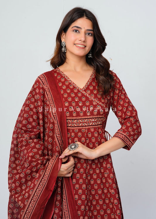 Sindoori Sandhya Festive Angrakha Anarkali Suit
