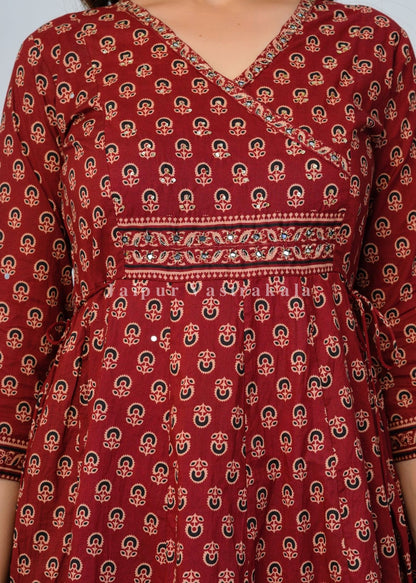 Sindoori Sandhya Festive Angrakha Anarkali Suit