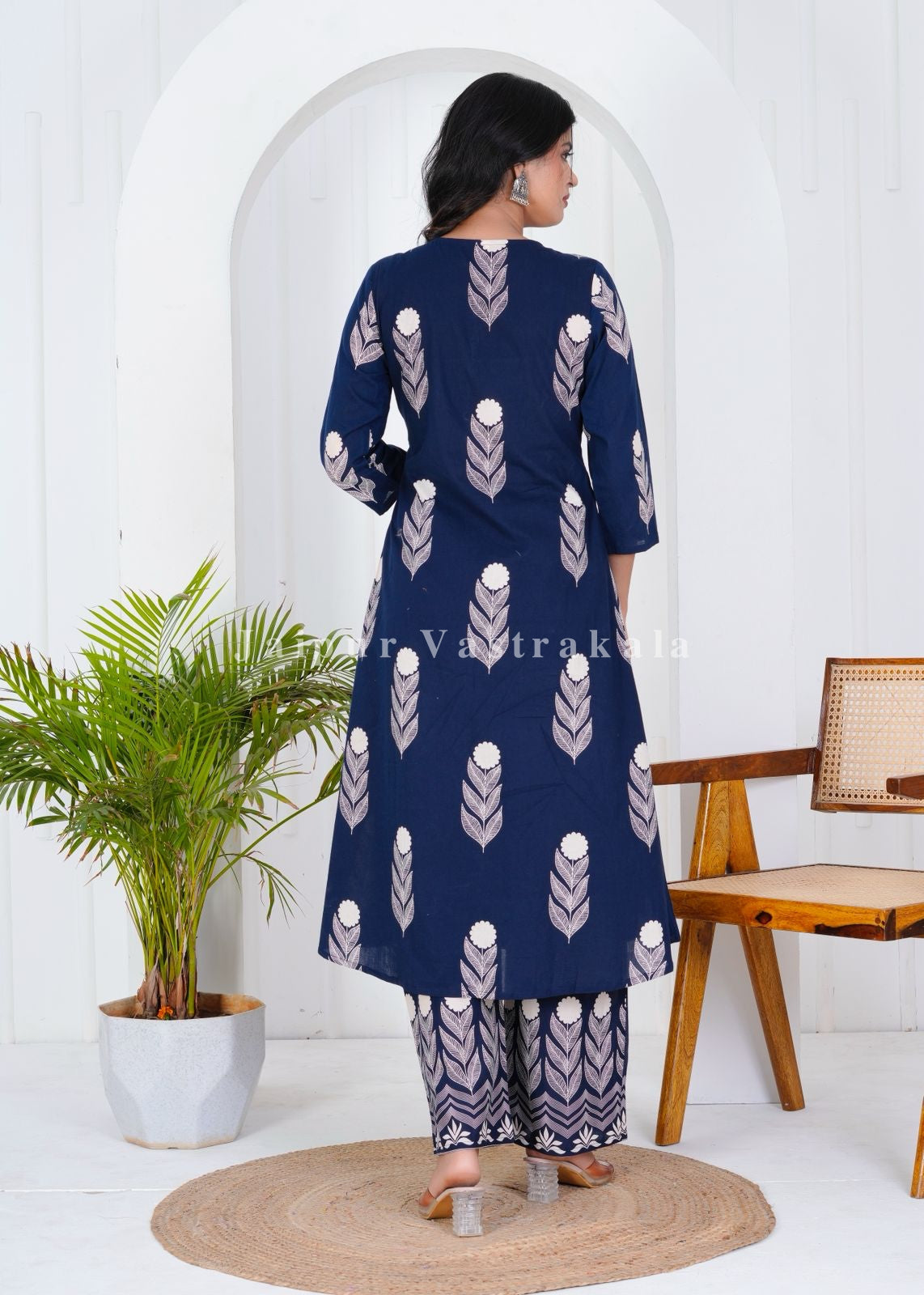 hand block printed kurta set with dupatta