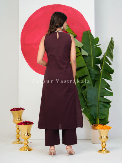 Cocoa Sparrow Embroidery Flex Suit Set