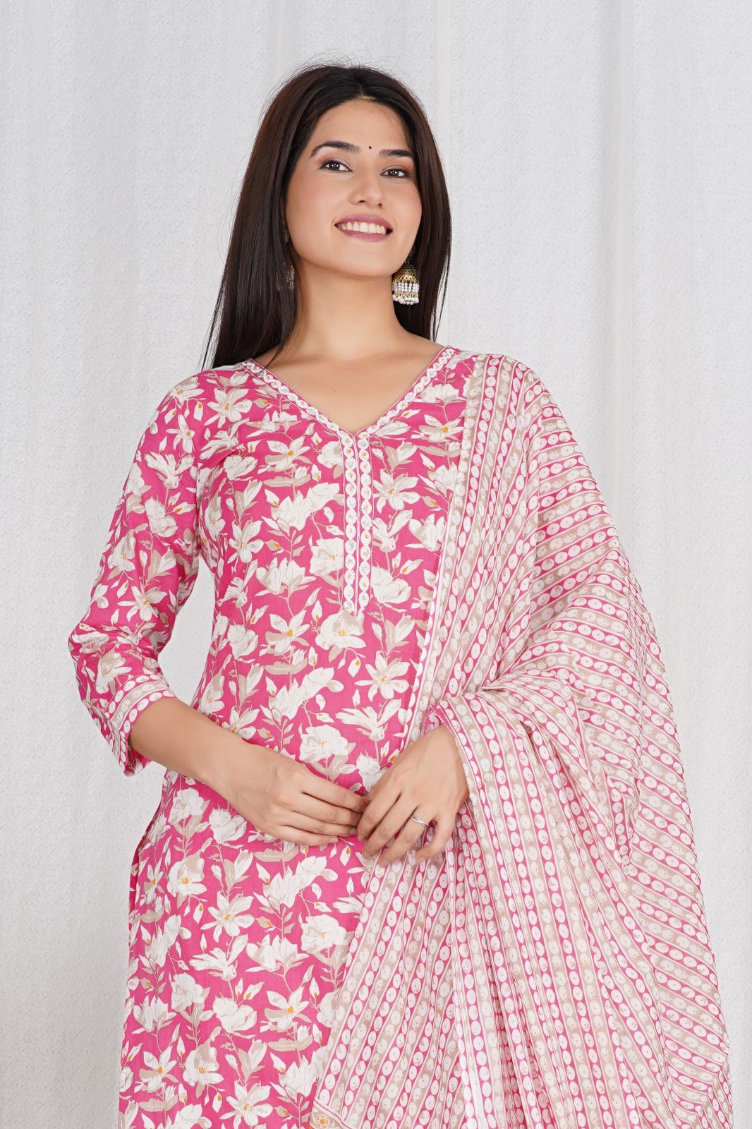 hand block printed kurta set with dupatta