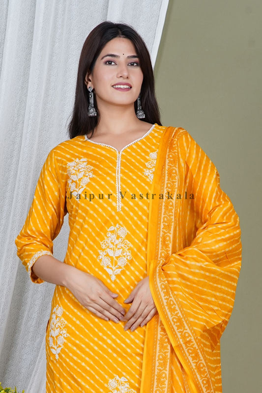 hand block printed kurta set with dupatta