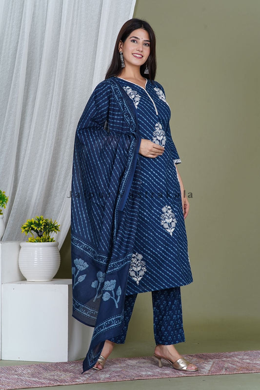 hand block printed kurta set with dupatta