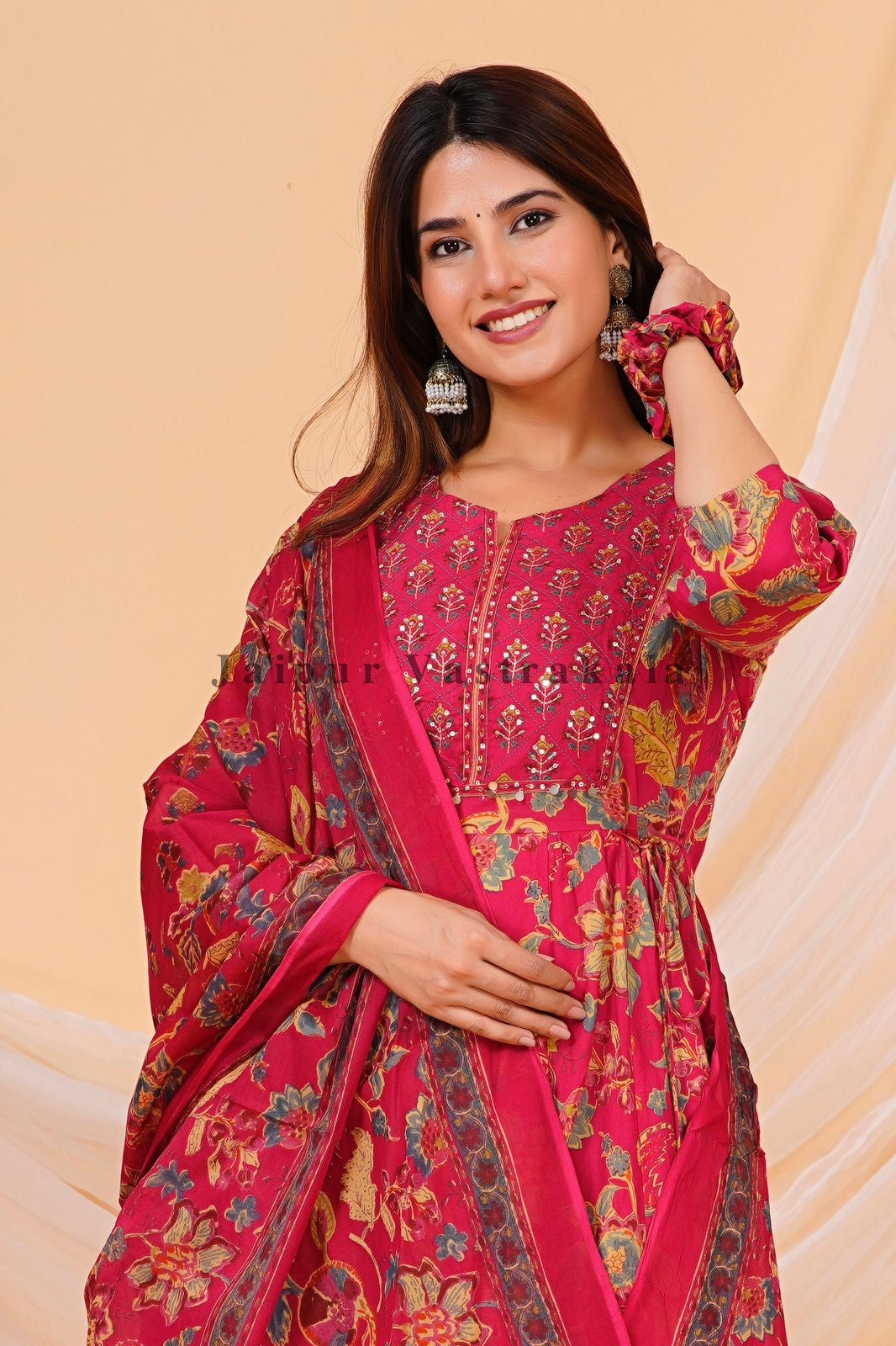 hand block printed kurta set with dupatta