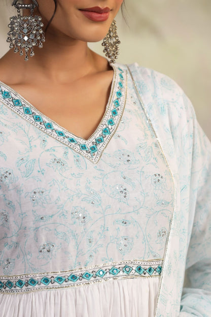 hand block printed kurta set with dupatta