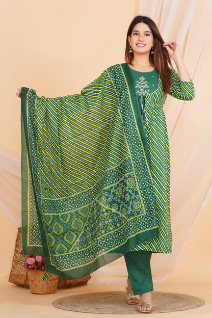 hand block printed kurta set with dupatta