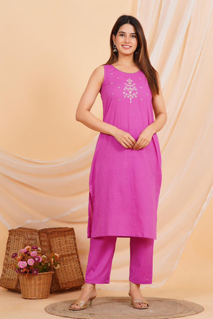 hand block printed kurta set with dupatta