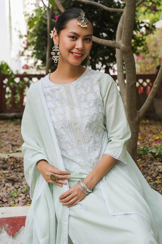 hand block printed kurta set with dupatta