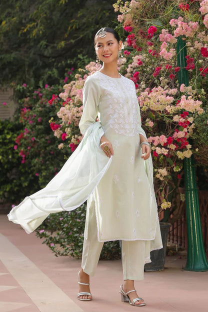hand block printed kurta set with dupatta
