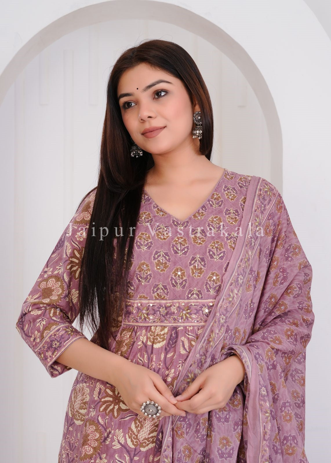 hand block printed kurta set with dupatta