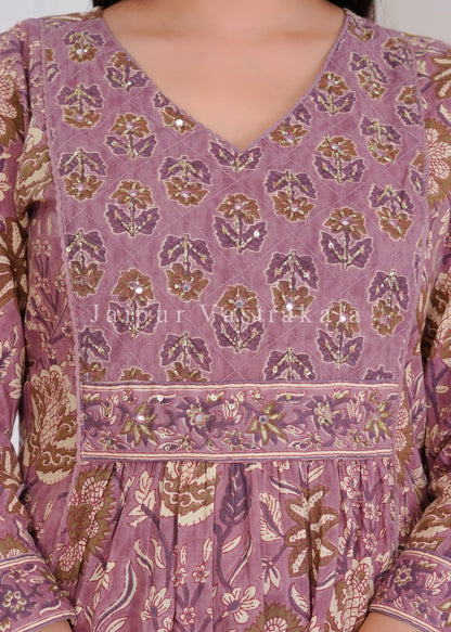 hand block printed kurta set with dupatta