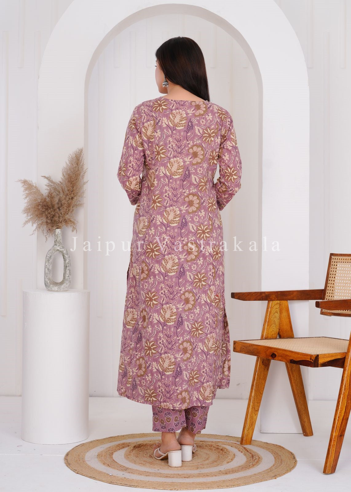 hand block printed kurta set with dupatta