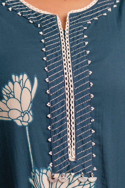 hand block printed kurta set with dupatta