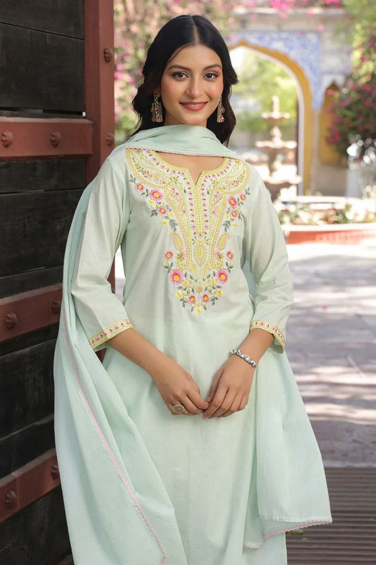 hand block printed kurta set with dupatta