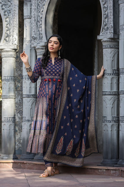 Ajrakh Print Ensemble Anarkali Suit