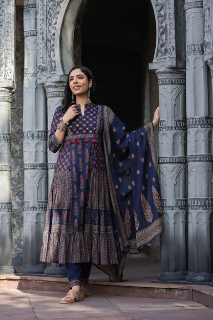 Ajrakh Print Ensemble Anarkali Suit