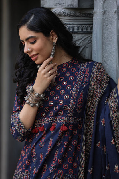 Ajrakh Print Ensemble Anarkali Suit