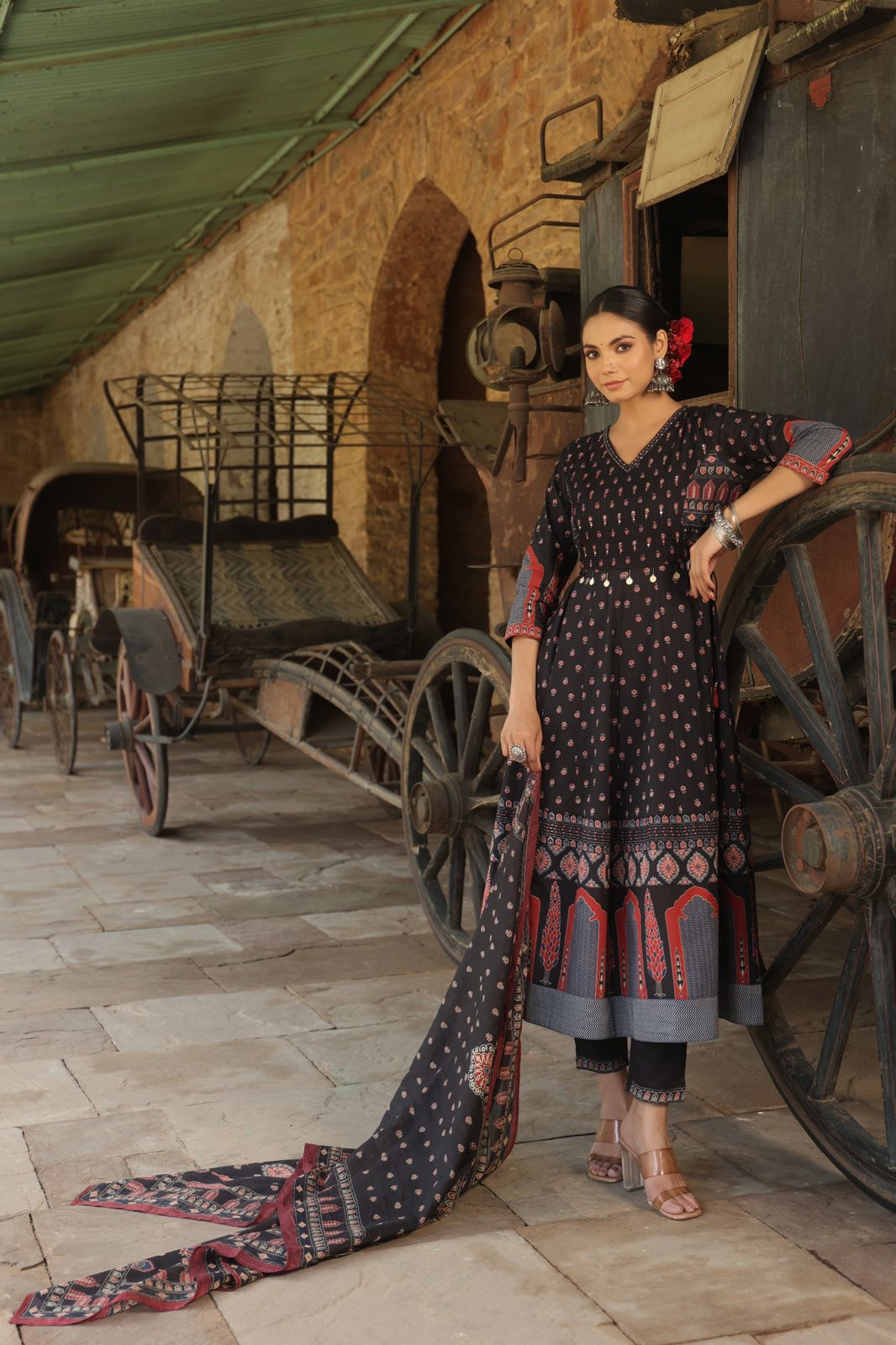 Regal Black Heritage Anarkali Suit