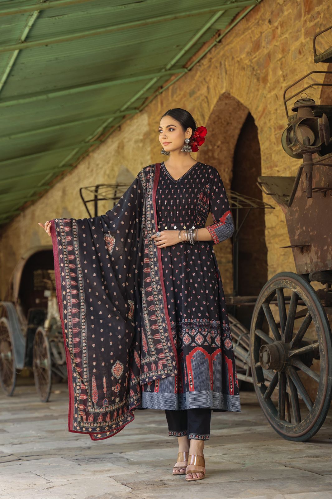 Regal Black Heritage Anarkali Suit