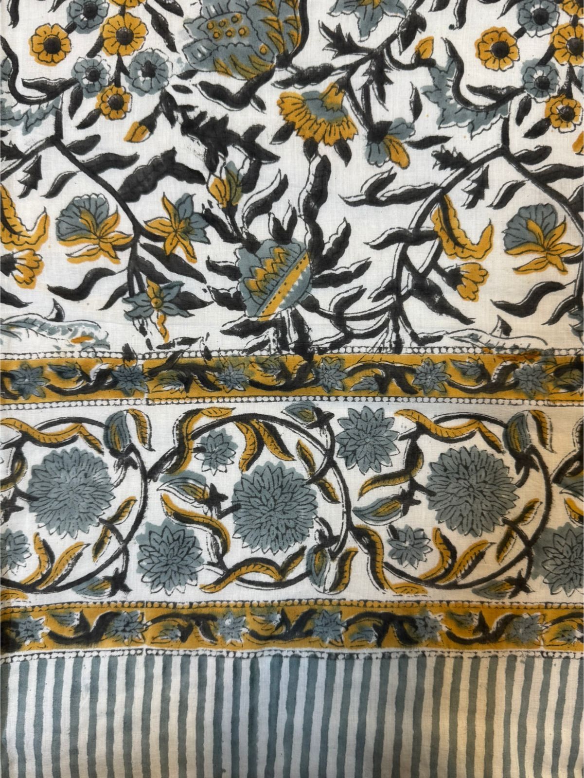 Gray Mustard Single Bed Reversible Dohar