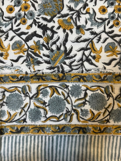Gray Mustard Single Bed Reversible Dohar