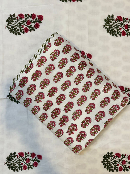 Pink Rosette Single Bed Reversible Dohar