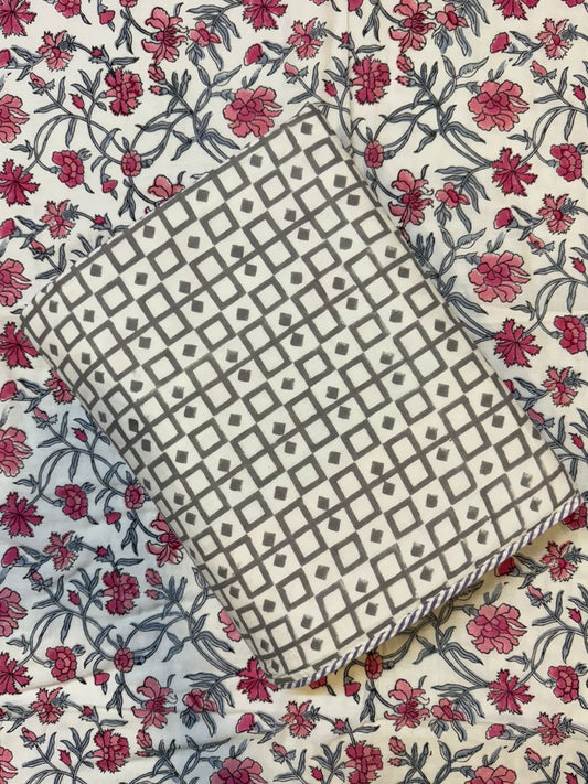 Pink Petals Single Bed Reversible Dohar