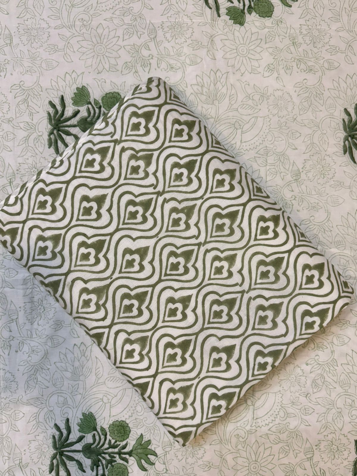 Green Boota Single Bed Reversible Dohar