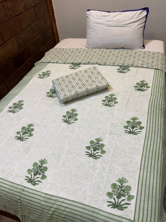 Green Boota Single Bed Reversible Dohar