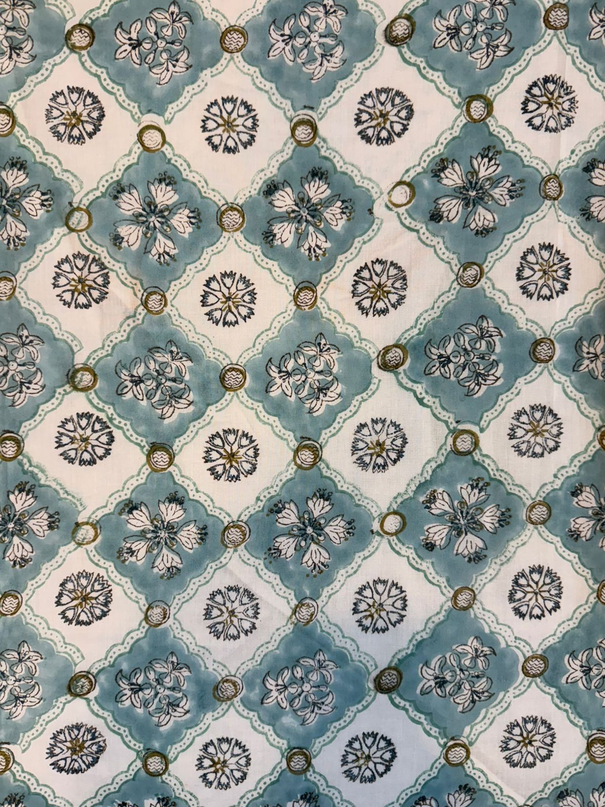 Azure Geometry Single Bed Reversible Dohar