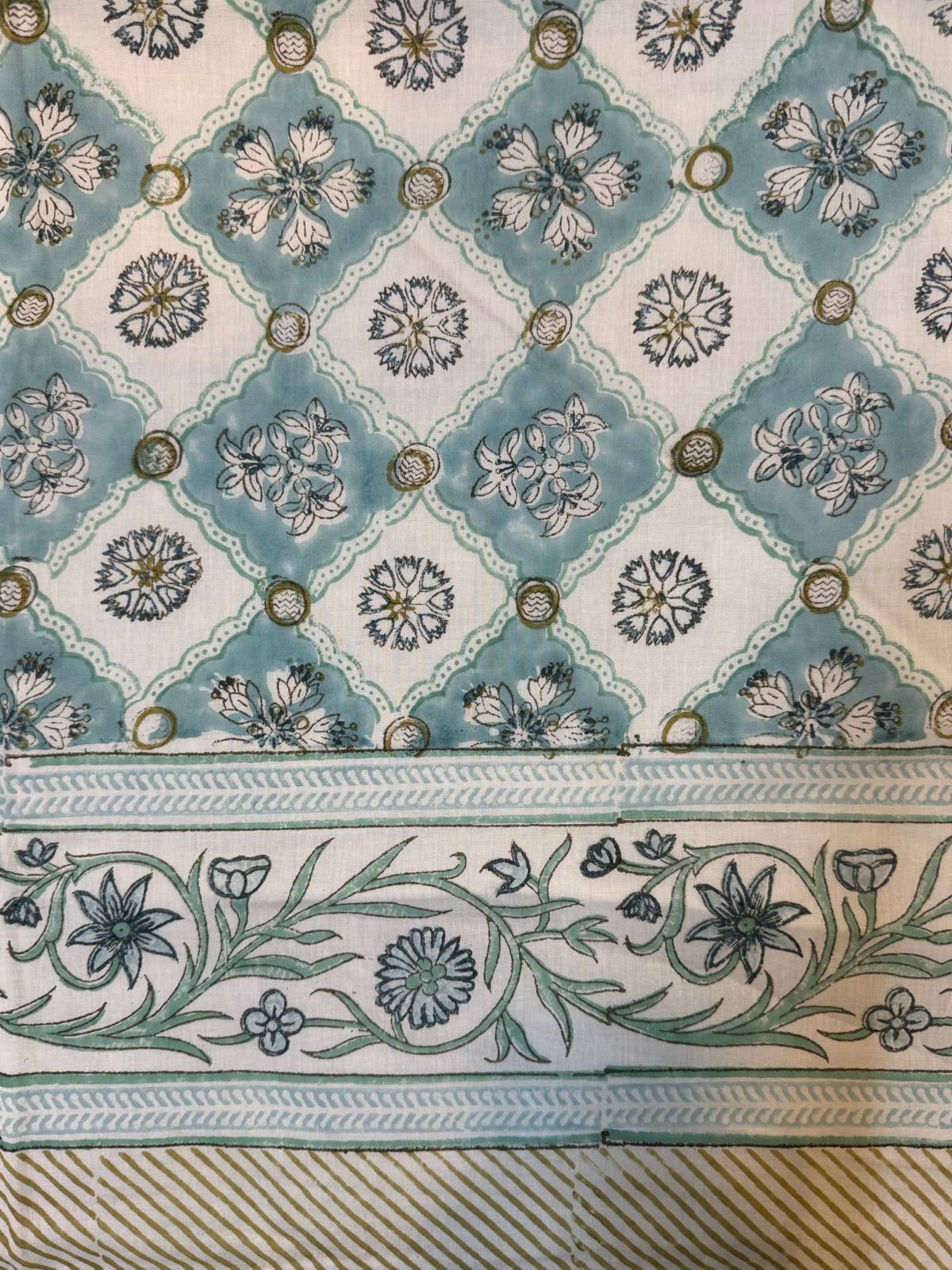 Azure Geometry Single Bed Reversible Dohar