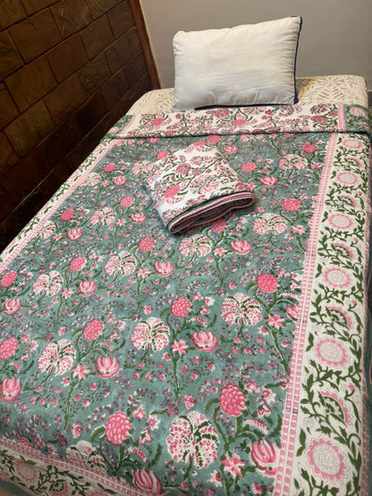 Roshan Gulabi Single Bed Reversible Dohar