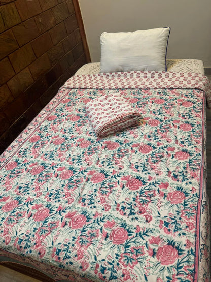 Pink Mehfil Single Bed Reversible Dohar