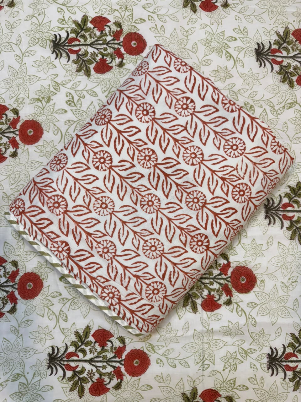 Tangerine Boota Single Bed Reversible Dohar
