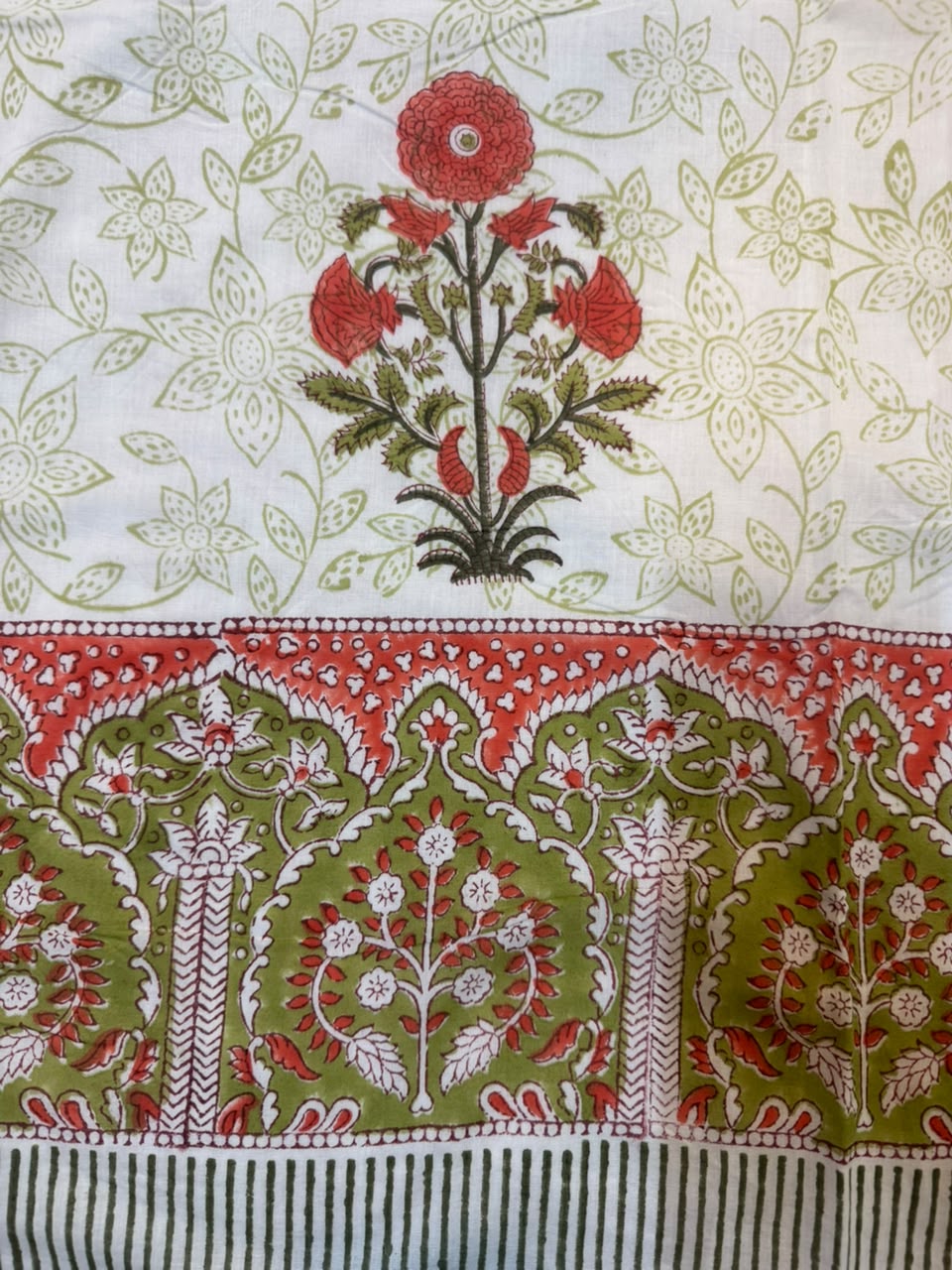 Tangerine Boota Single Bed Reversible Dohar