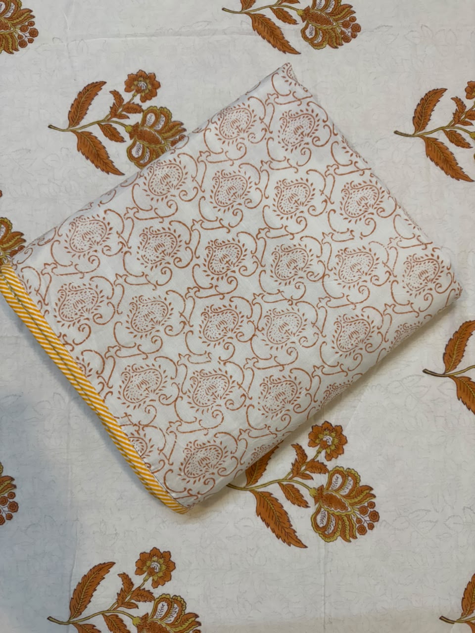Tangerine Boota Single Bed Reversible Dohar