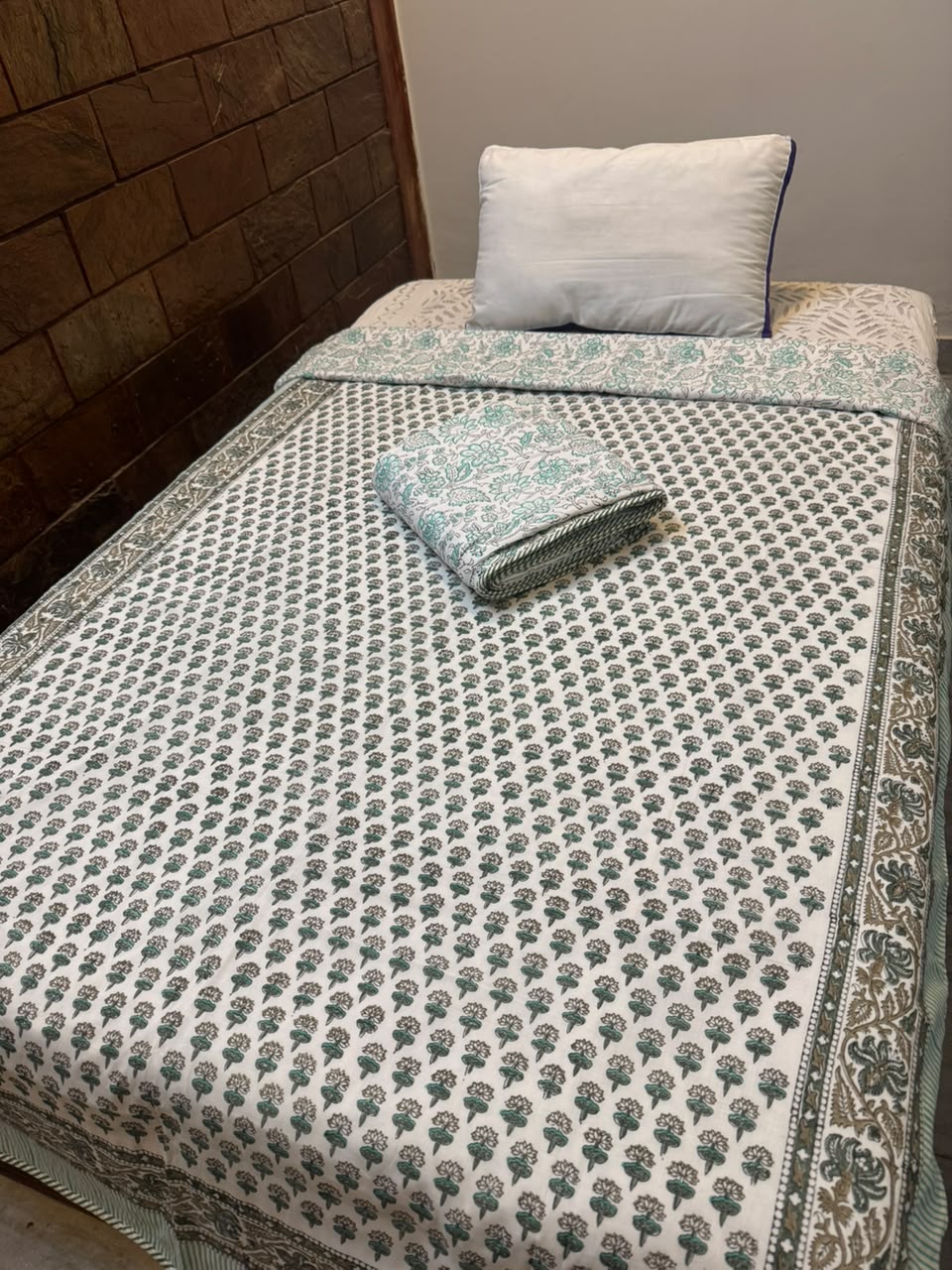 Azure Booti Single Bed Reversible Dohar
