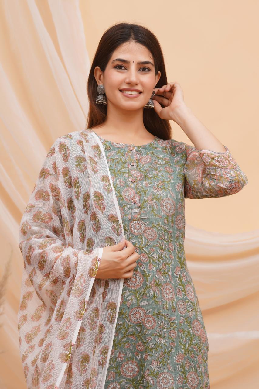 Moss Petals Kota Doriya Suit