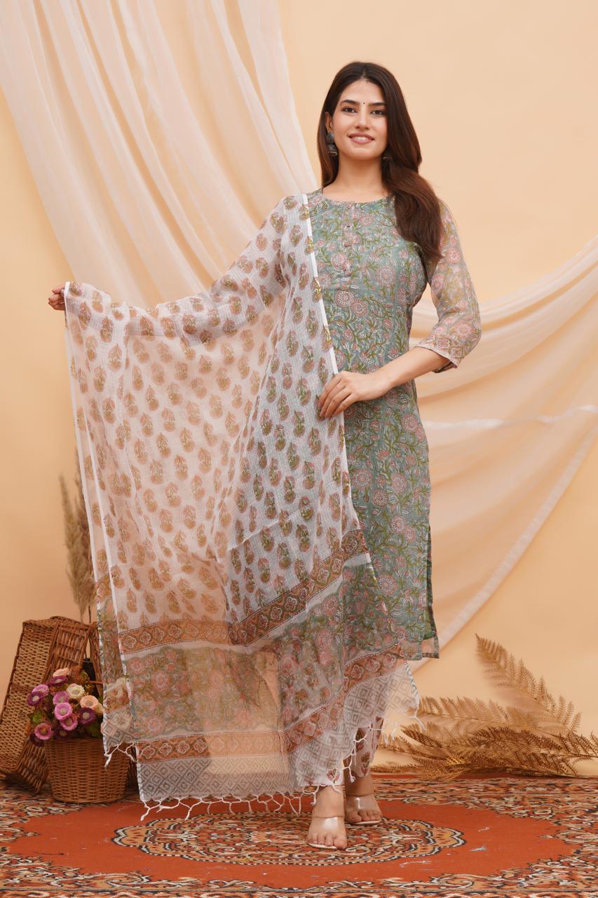 Moss Petals Kota Doriya Suit