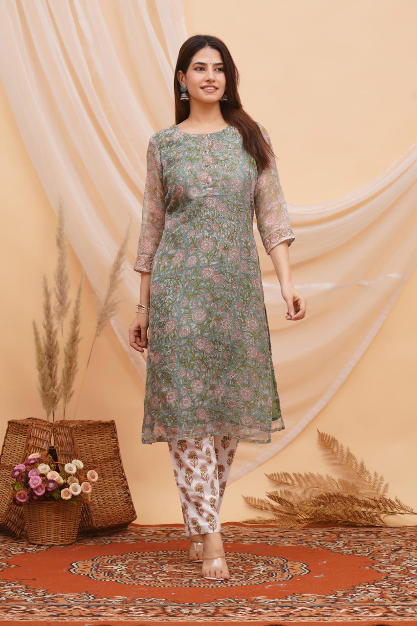 Moss Petals Kota Doriya Suit