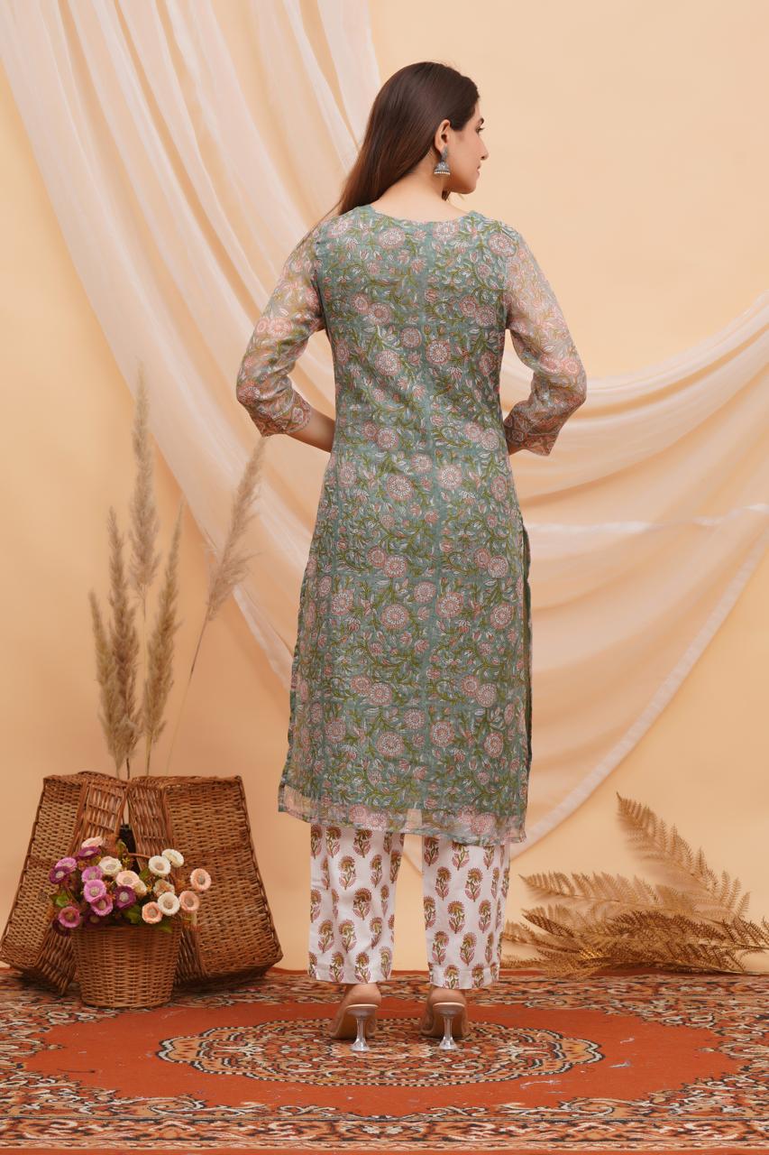 Moss Petals Kota Doriya Suit