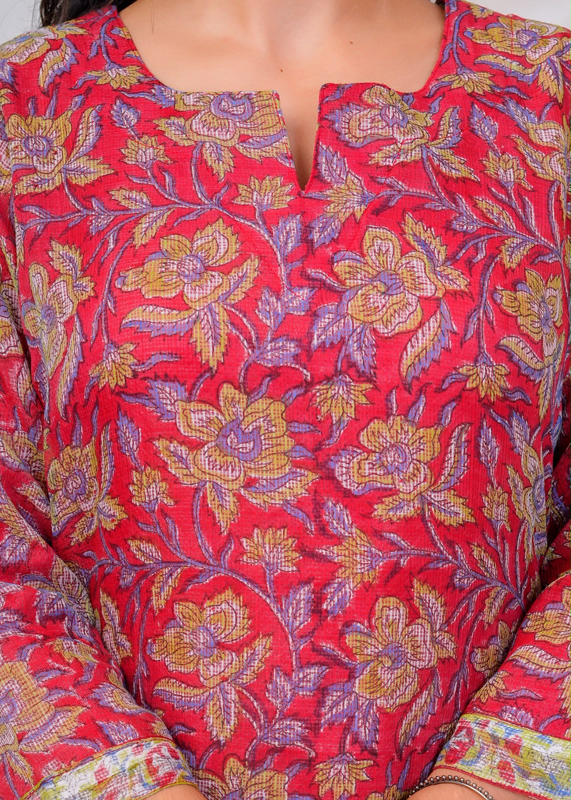 Red Gulbahar Kota Doriya Suit