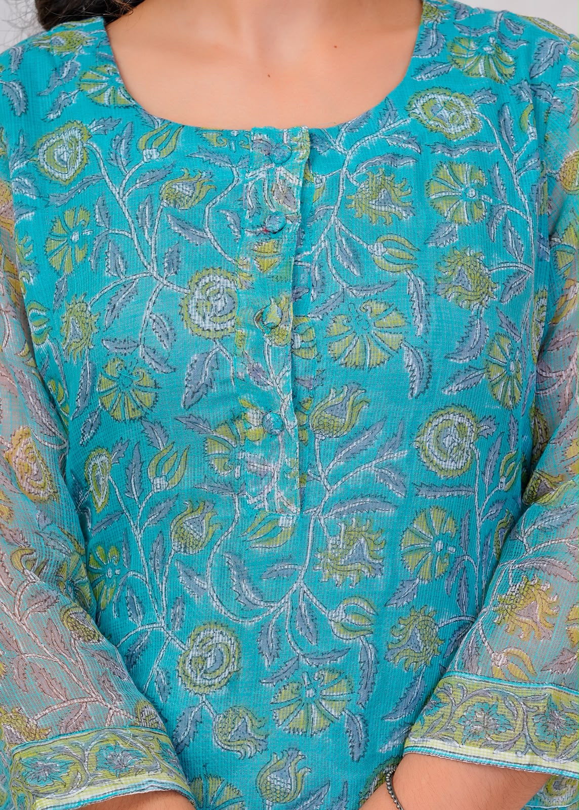Teal Whispers Kota Doriya Suit