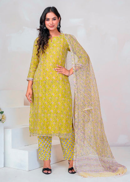 Soft Green Veil Kota Doriya Suit