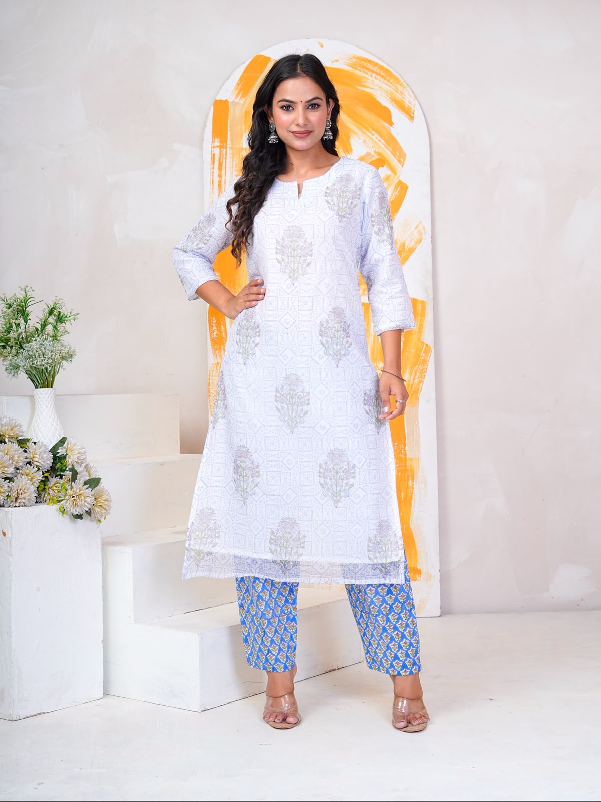 Blue Boota Geometry Kota Doriya Suit